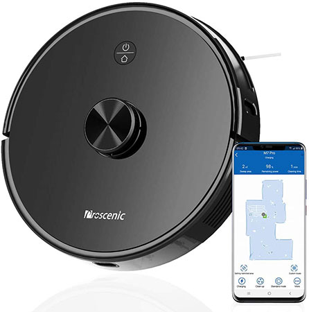 Proscenic M7 PRO WLAN Robot Vacuum Cleaner, with Laser Navigation & Mop Function