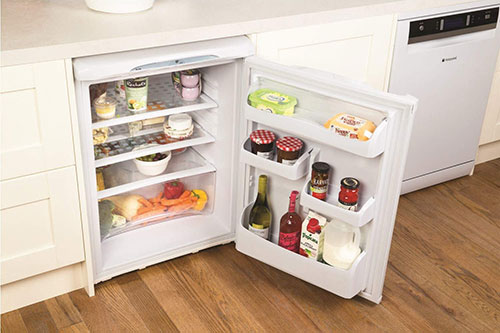 Undercounter fridge in use