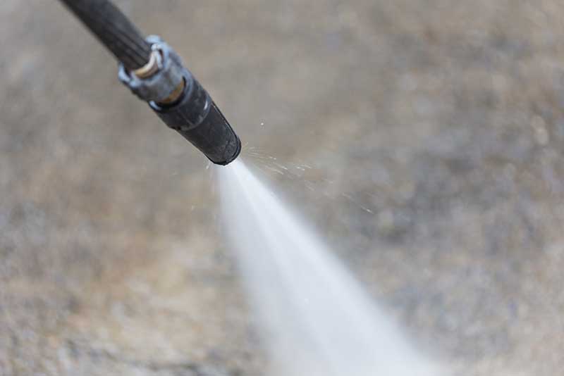 close up of pressure washer nozzle