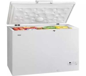 Chest freezer being used