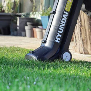 Garden vacuum cleaner in action