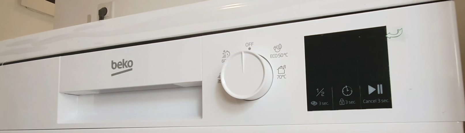 Beko Dishwasher with control panel