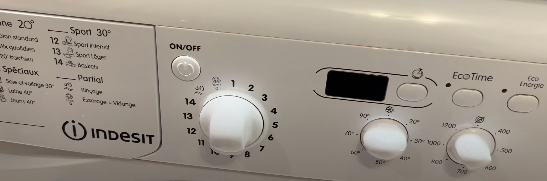 Indesit Washing Machine with control panel