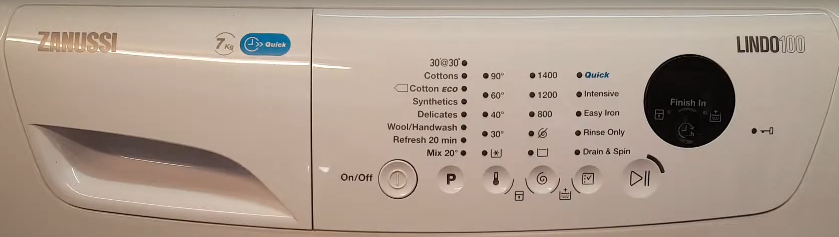 Zanussi Washing Machine with control panel